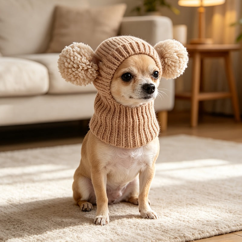 Multicolor Pom Pom Pet Knitted Hat