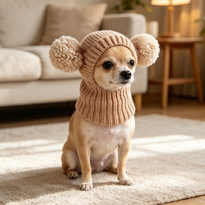 Multicolor Pom Pom Pet Knitted Hat