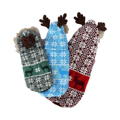 Christmas Reindeer Hooded Dog Sweater