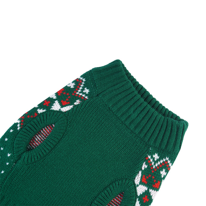 Turtleneck Christmas Dog Knit Sweater