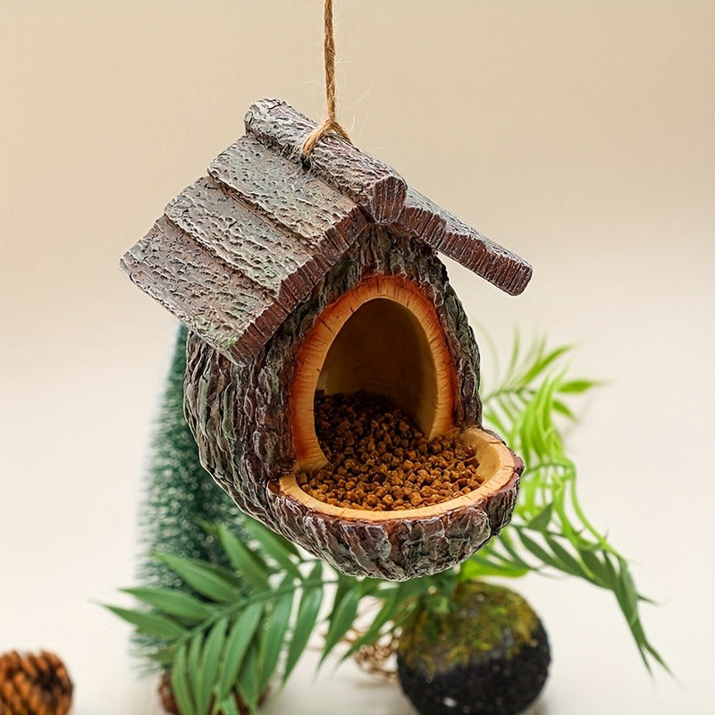 New Hanging Resin Bird Feeder & Bird House Ornament