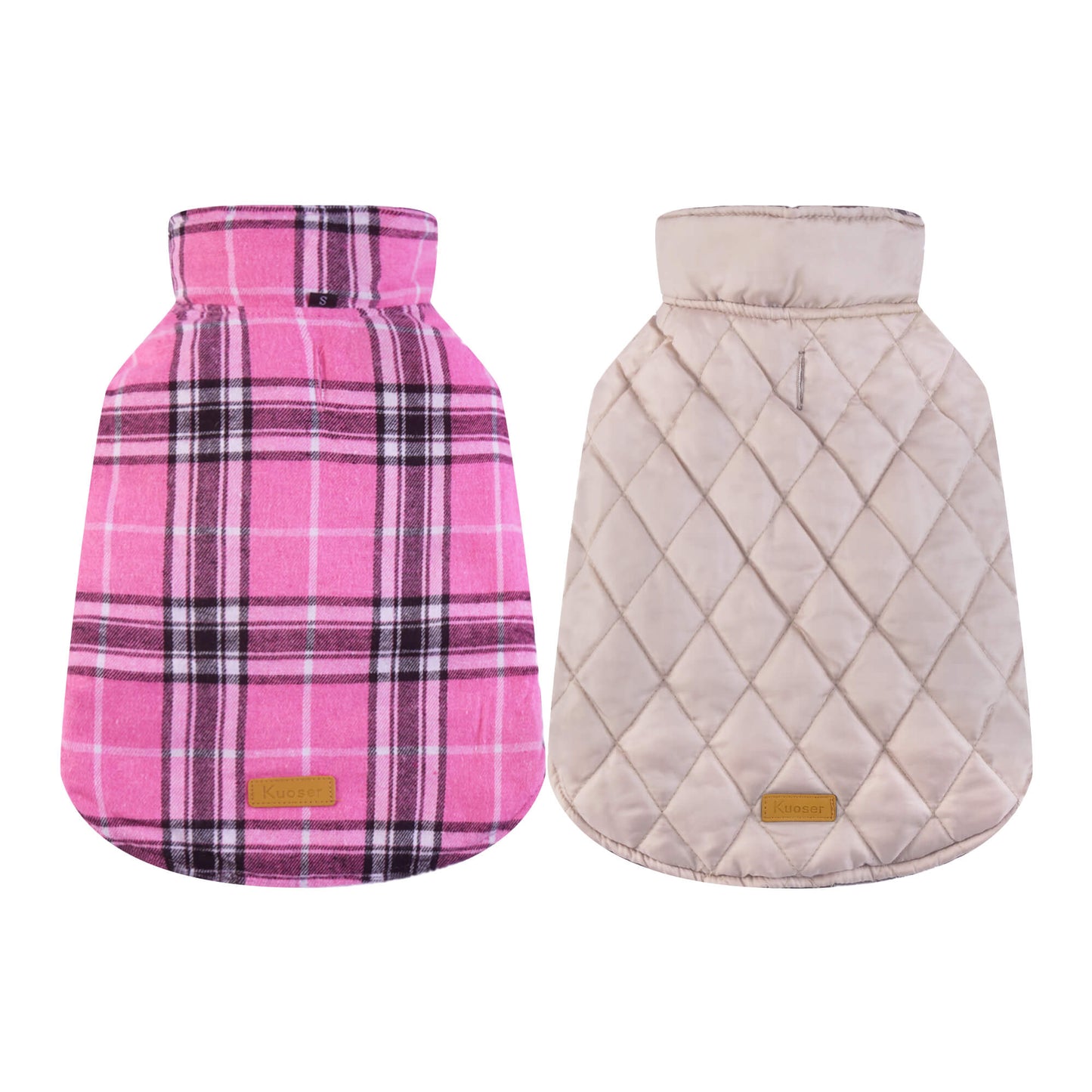 Plaid Reversible Dog Jacket for Winter