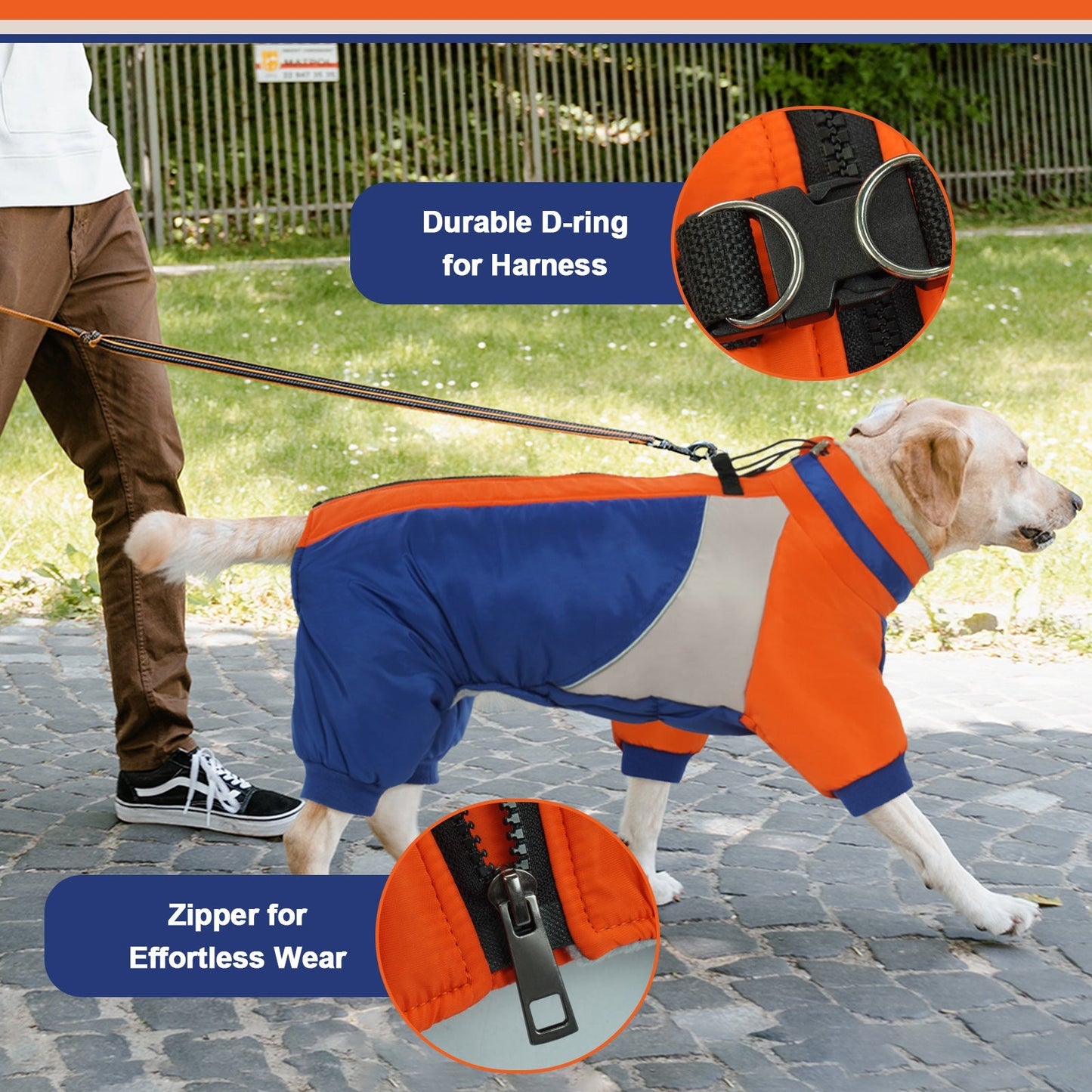 Adjustable Dog Winter Coat Warm Dog Jacket