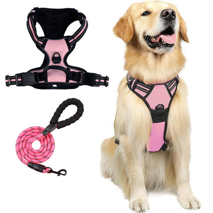 Reflective No‑Pull Dog Harness Combo with 1 Pet Leash