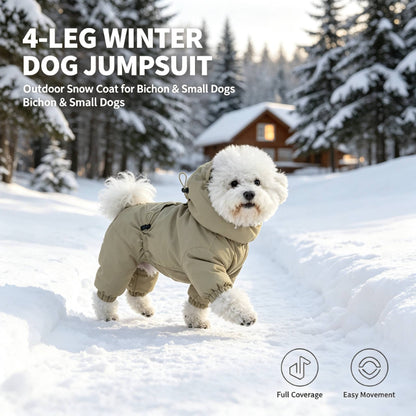 Hooded 4-Legged Dog Snowsuit