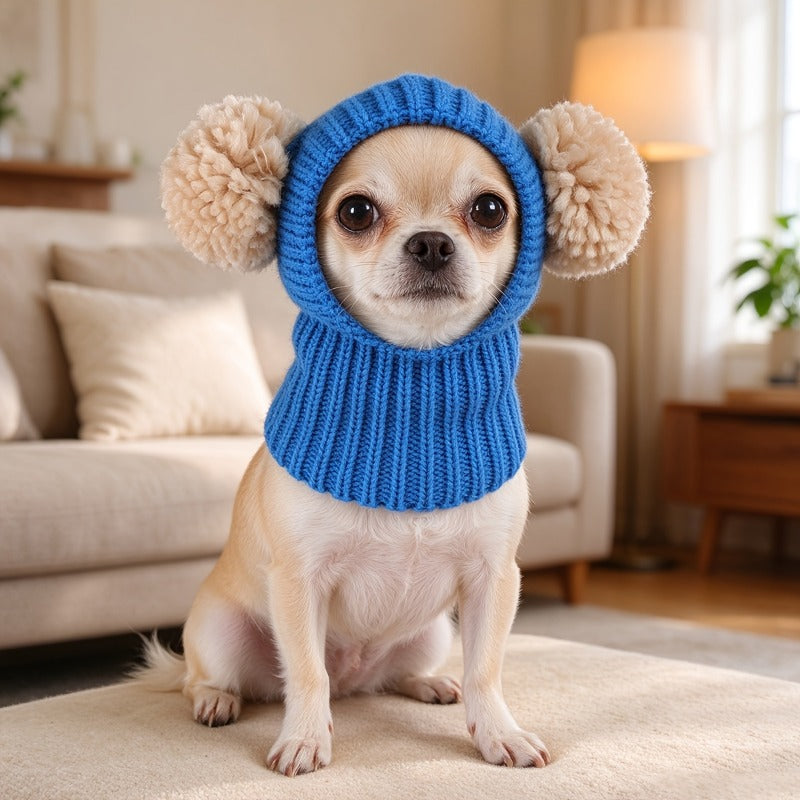 Multicolor Pom Pom Pet Knitted Hat