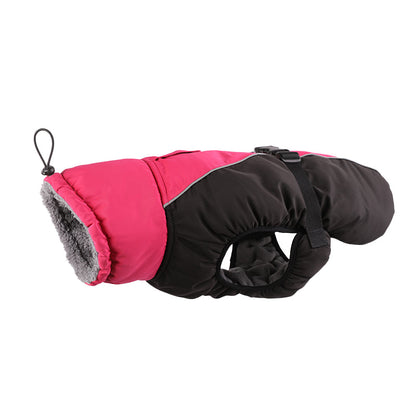 Waterproof Solid Color Stitching Dog Jacket