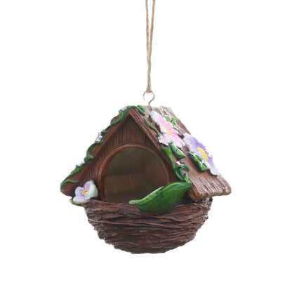 New Resin Flower Bird Nest Hanging Ornament