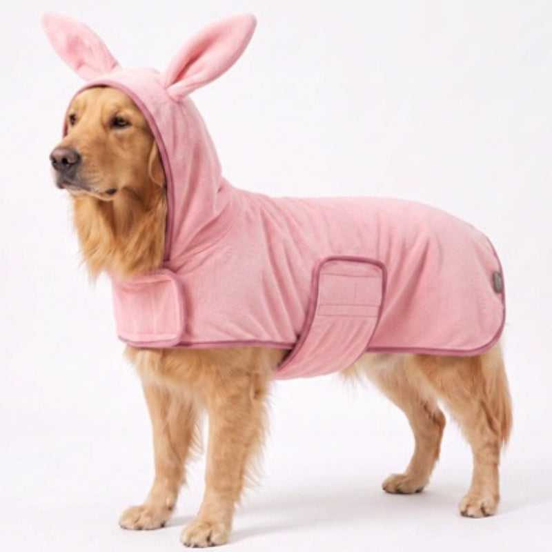 Super Absorbent Hooded Dog Bathrobe