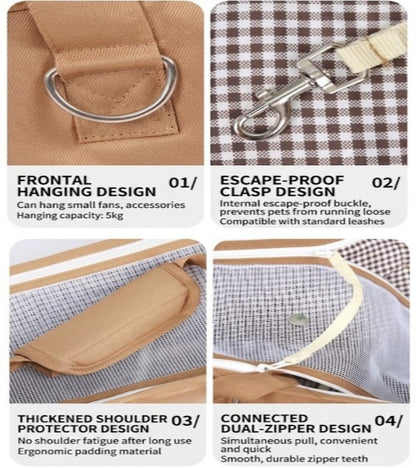Breathable Hands-Free Pet Sling Carrier – Adjustable Crossbody Bag for Small Dogs & Puppies
