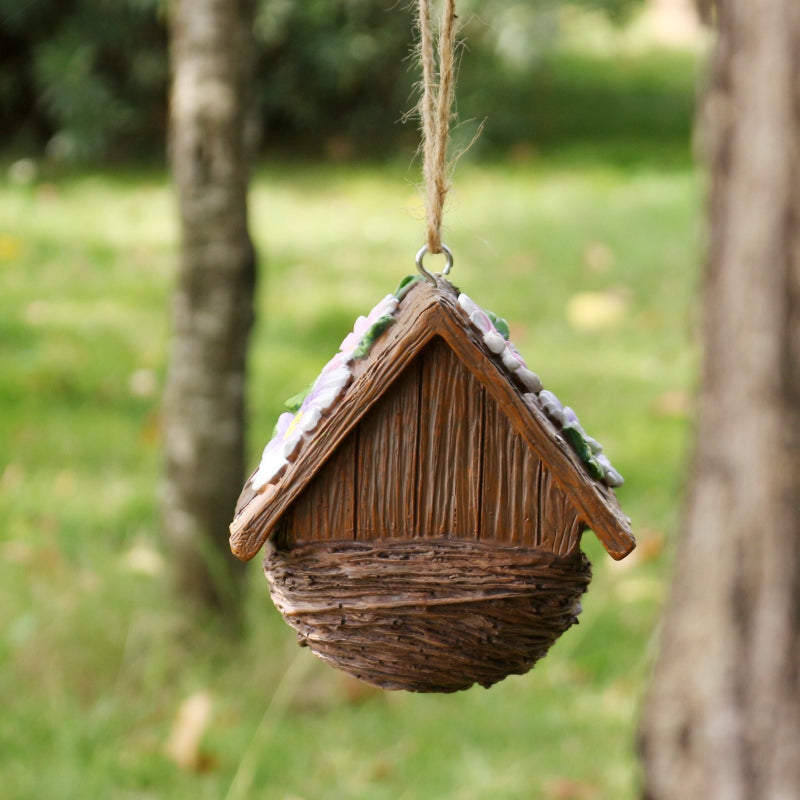 New Resin Flower Bird Nest Hanging Ornament