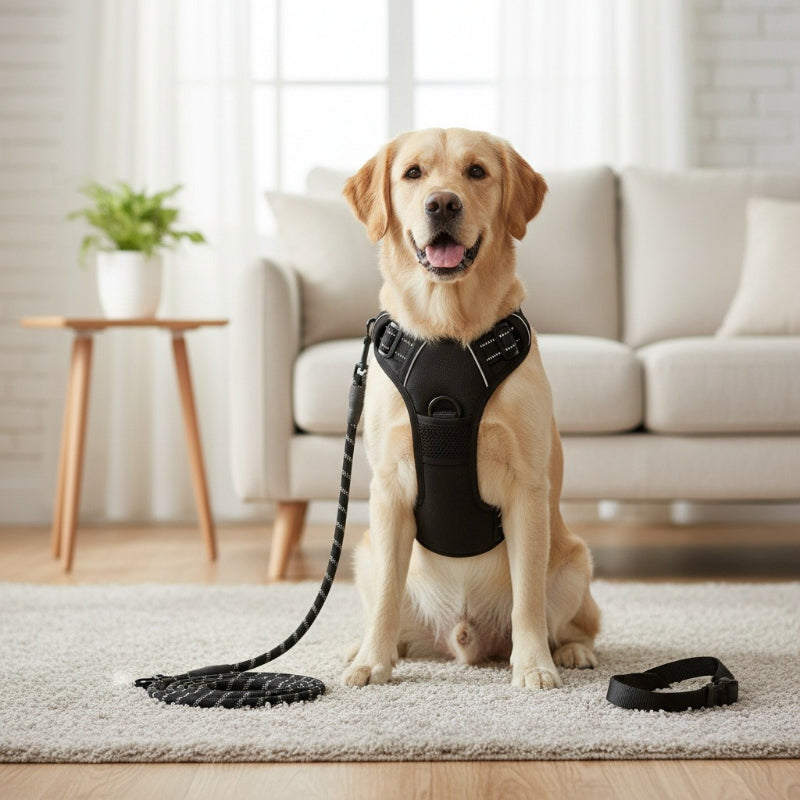 Reflective No‑Pull Dog Harness Combo with 1 Pet Leash