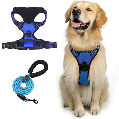 Reflective No‑Pull Dog Harness Combo with 1 Pet Leash