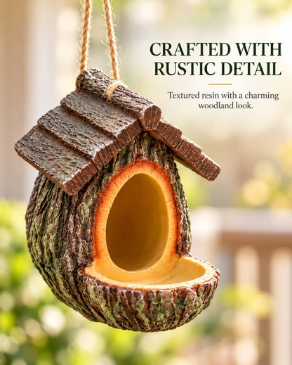 New Hanging Resin Bird Feeder & Bird House Ornament