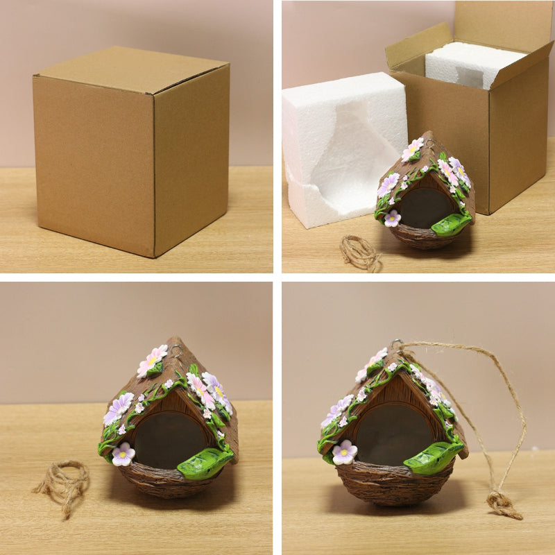 New Resin Flower Bird Nest Hanging Ornament