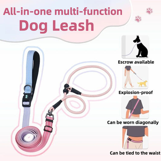 Hands-free dog leash, crossbody dog leash, with car seat belt, suitable for walking, jogging, hiking, traveling, etc.