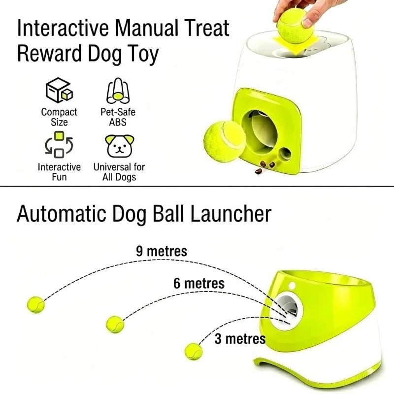 Automatic Dog Ball Launcher & Manual Treat Reward Launcher Toy