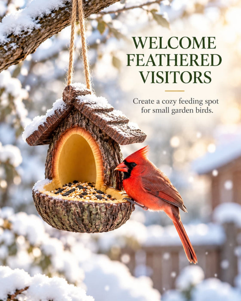 New Hanging Resin Bird Feeder & Bird House Ornament