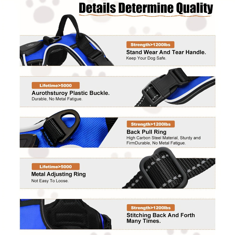 2‑Pack Night Light Dog Harness Set