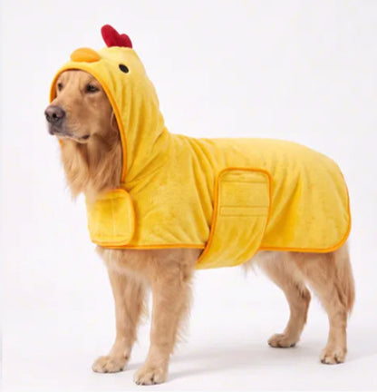 Super Absorbent Hooded Dog Bathrobe
