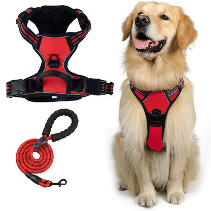 Reflective No‑Pull Dog Harness Combo with 1 Pet Leash