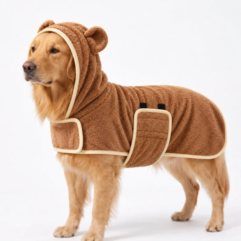 Super Absorbent Hooded Dog Bathrobe