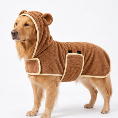 Super Absorbent Hooded Dog Bathrobe
